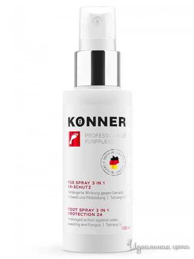 Спрей для ног и обуви 3 в 1 "Защита 24", 100 мл, KONNER