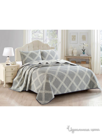 Комплект: покрывало, наволочки Cleo, цвет серый, белый