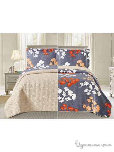 Комплект: покрывало, наволочка Cleo, цвет синий, бежевый