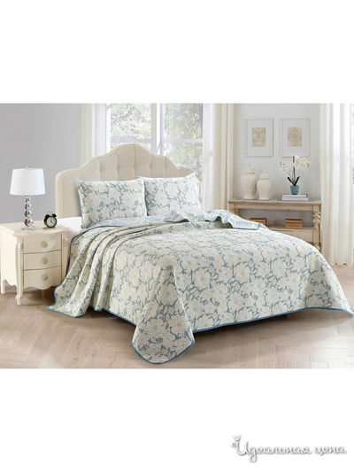 Комплект: покрывало, наволочки Cleo, цвет синий, белый