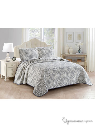 Комплект: покрывало, наволочки Cleo, цвет серый, белый
