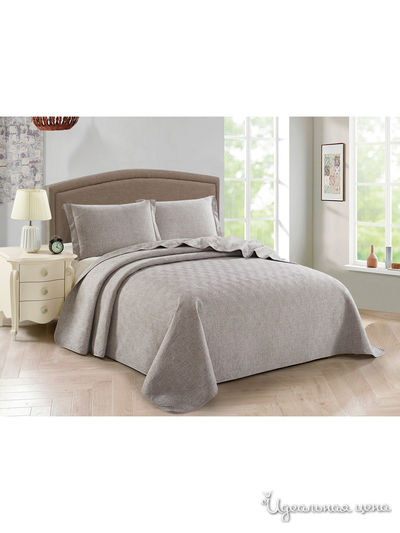 Комплект: покрывало, наволочки Cleo, цвет серо- коричневый