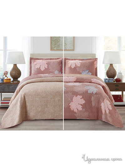 Комплект: покрывало, наволочки Cleo, цвет бежевый, коричневый