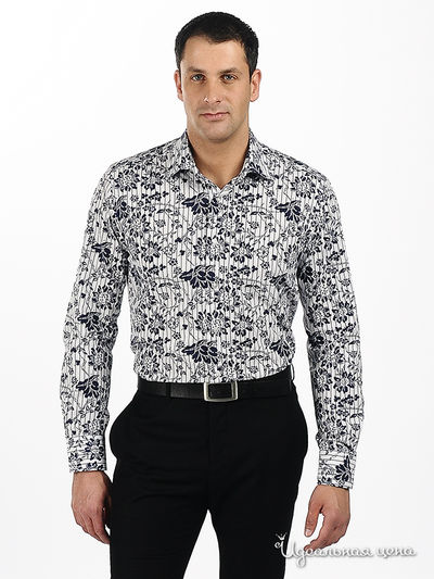 сорочка poggino, цвет цвет белый / синий