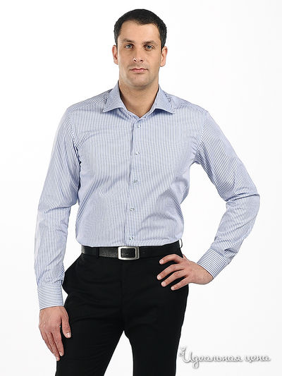 Сорочка poggino, цвет цвет голубой / коричневый