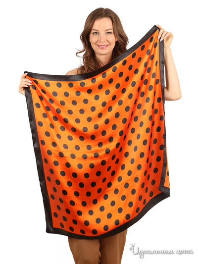 Платок, 85х85 см Venera, цвет оранжевый, черный