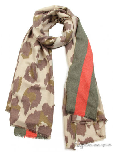 Палантин, 73х180 см Venera, цвет бежевый, коричневый, зеленый, оранжевый