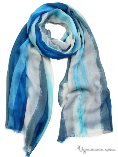 Палантин, 80х190 см Venera, цвет синий, белый, голубой, бирюзовый