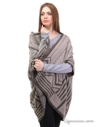 Пончо Venera, цвет бежевый, коричневый