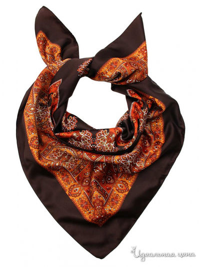 Платок, 90х90 см Venera, цвет коричневый, цветной