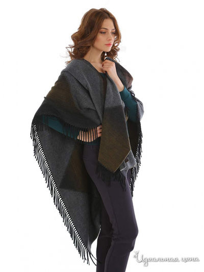 Пончо, 125х170 см Venera, цвет серый, чёрный, коричневый
