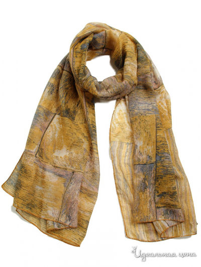 Палантин, 90х180 см Venera, цвет песочный, темно-бежевый, серый, черный