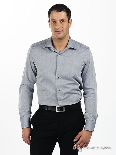 сорочка poggino, цвет цвет серо-голубой