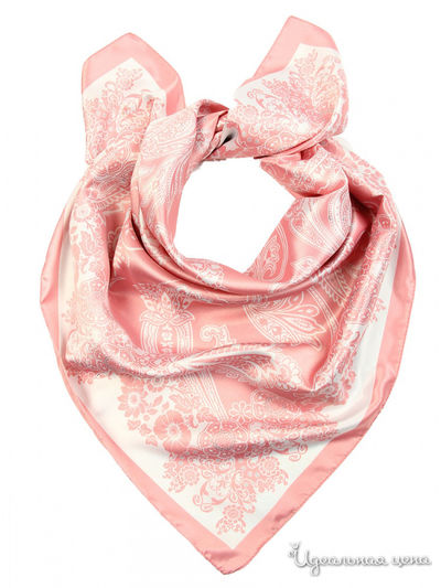 Платок, 90*90 см Venera, цвет розовый, белый