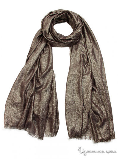 Палантин, 100*190 см Venera, цвет коричневый, серебряный