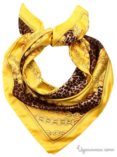 Платок, 90*90 см Venera, цвет желтый, коричневый
