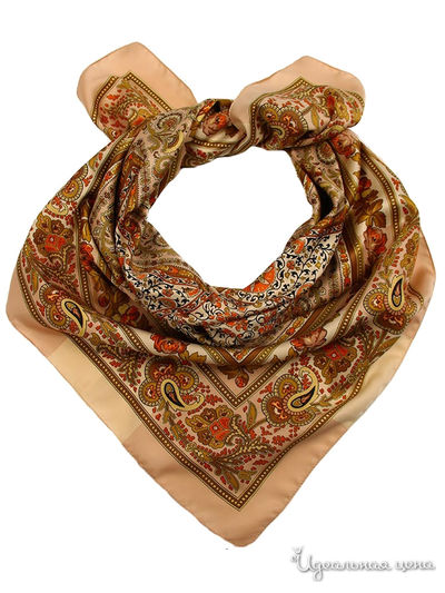 Платок, 90х90 см Venera, цвет коричневый, цветной