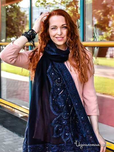 Палантин, 70*180 см Venera, цвет темно-синий