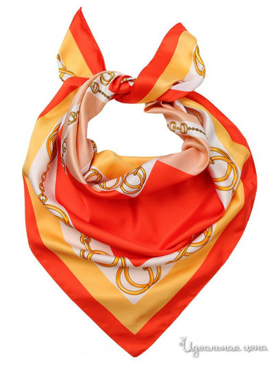 Платок, 90*90 см Venera, цвет красный, цветной