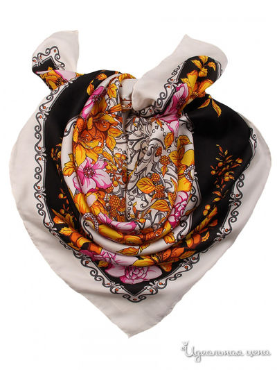 Платок, 90*90 см Venera, цвет белый, черный, лимонный, розовый