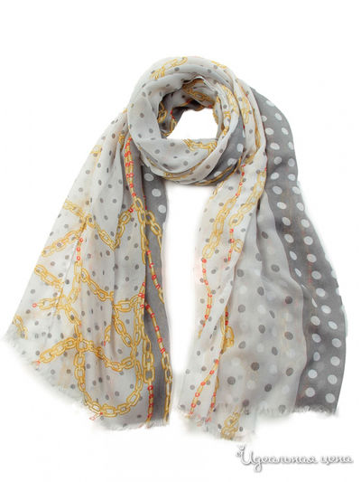 Палантин, 90*180 см Venera, цвет серый, белый, желтый