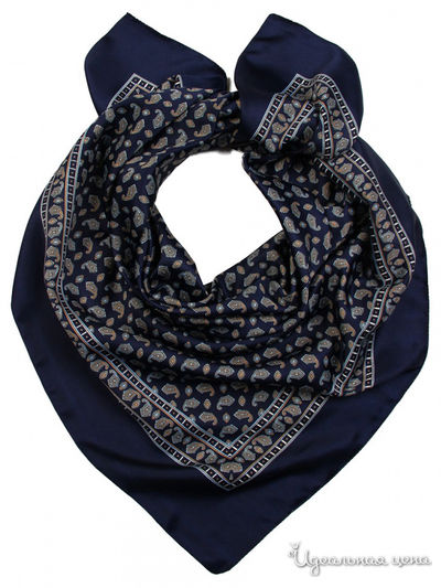 Платок, 90*90 см Venera, цвет синий, белый
