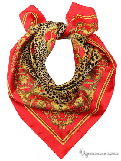 Платок, 90*90 см Venera, цвет красный, желтый, черный