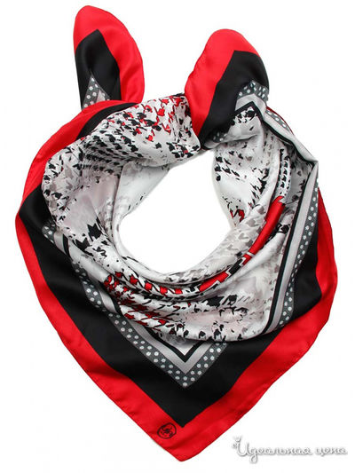 Платок, 90*90 см Venera, цвет красный, черный, белый