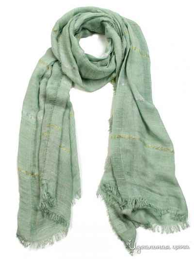 Палантин, 90*200 см Venera, цвет зеленый, серебряный