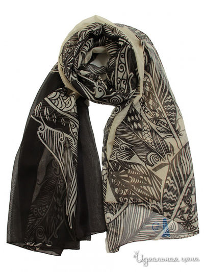 Палантин, 120*160 см Venera, цвет черный, серо-бежевый