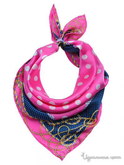 Платок, 53*53 см Venera, цвет розовый, синий, белый