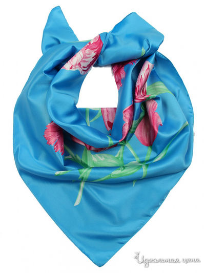 Платок, 90х90 см Venera, цвет голубой, зеленый, розовый