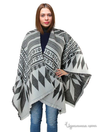 Пончо, 100*200 см Venera, цвет белый, серый