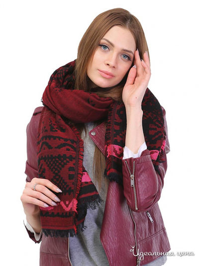 Палантин, 70*180 см Venera, цвет красный, черный