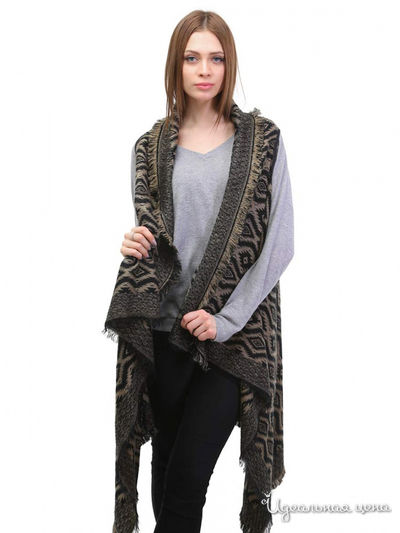 Пончо, 100*160 см Venera, цвет черно, коричневое