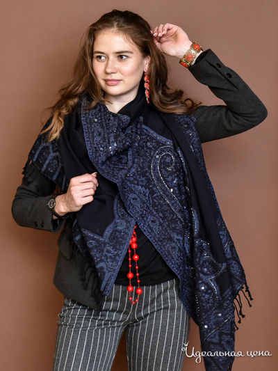 Палантин, 70*180 см Venera, цвет темно-синий