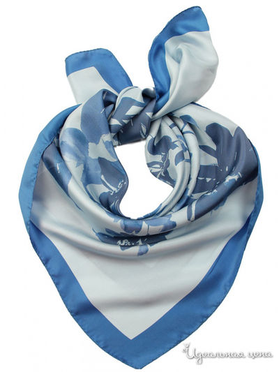 Платок, 90*90 см Venera, цвет синий, серо-голубой