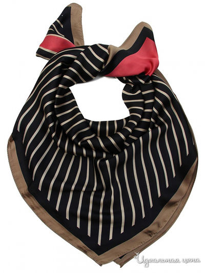 Платок, 90*90 см Venera, цвет чёрный, белый, коричневый, розовый