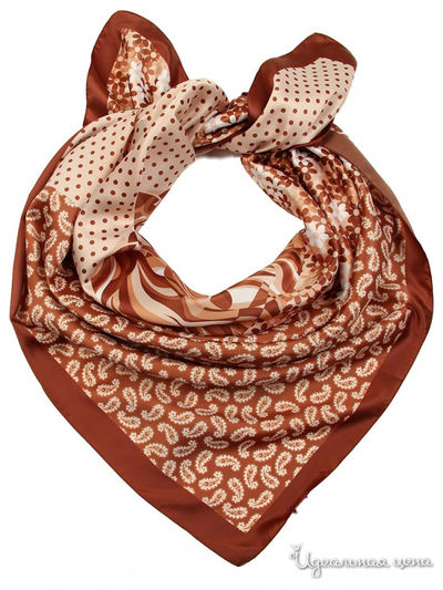 Платок, 90*90 см Venera, цвет коричневый, бежевый