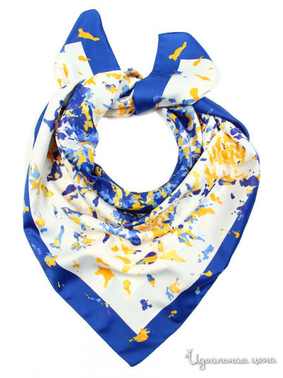 Платок, 90*90 см Venera, цвет синий, желтый, белый
