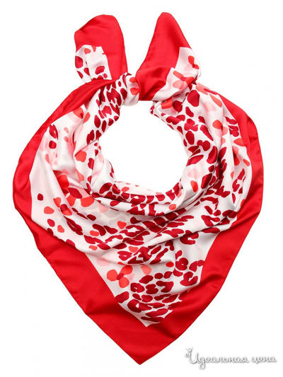 Платок, 90*90 см Venera, цвет красный, белый
