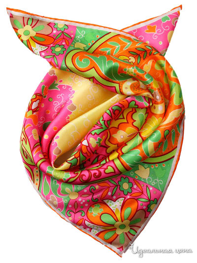 Платок, 53*53 см Venera, цвет розовый, белый, оранжевый, салатовый