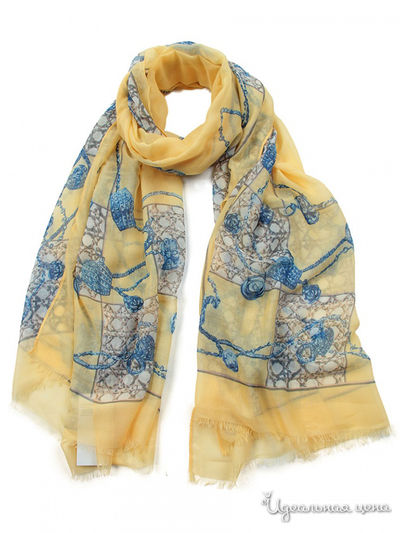 Палантин, 90*180 см Venera, цвет желтый, голубой, бежевый