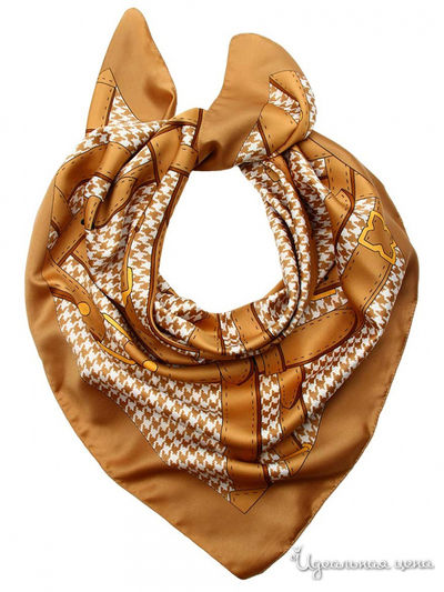 Платок, 90*90 см Venera, цвет белый, бежевый