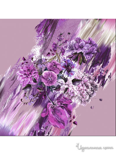 Платок, 90*90 см Venera, цвет фиолетовый, цветной