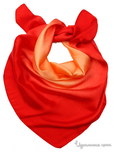 Платок, 90*90 см Venera, цвет красный, оранжевый
