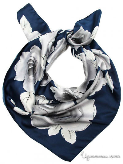 Платок, 90х90 см Venera, цвет синий, серый