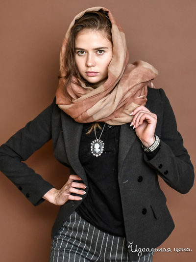 Палантин, 100*200 см Venera, цвет коралловый, цветной