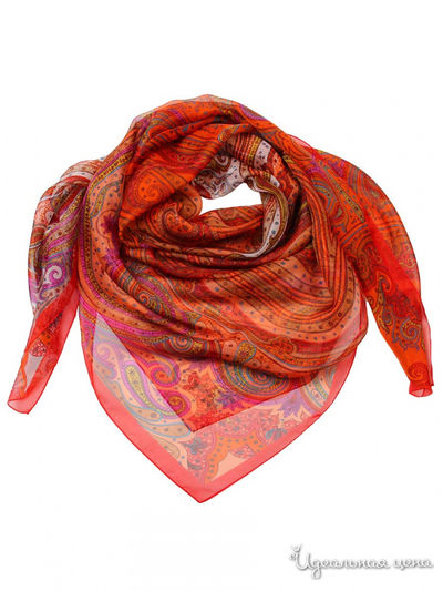 Платок, 140*140 см Venera, цвет красный, цветной