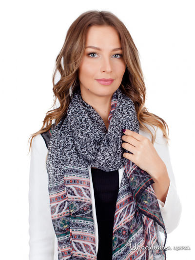 Палантин, 90*180 см Venera, цвет белый, черный